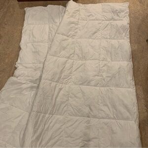 West Elm Green Organic Cotton White Comforter